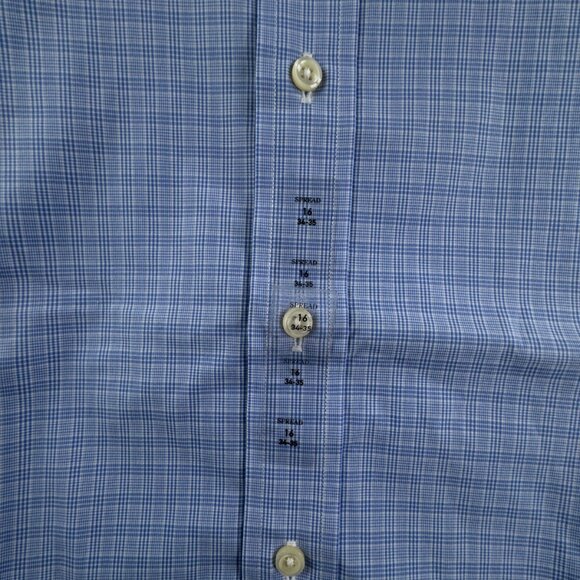 NWT Polo Ralph Lauren Men EASY CARE Button Up Shirt BLUE WHITE 16 34/35 Adult - Picture 10 of 15